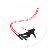 downhill ski skiing red track stickers by Tomaniac downhill ski skiing red track stickers