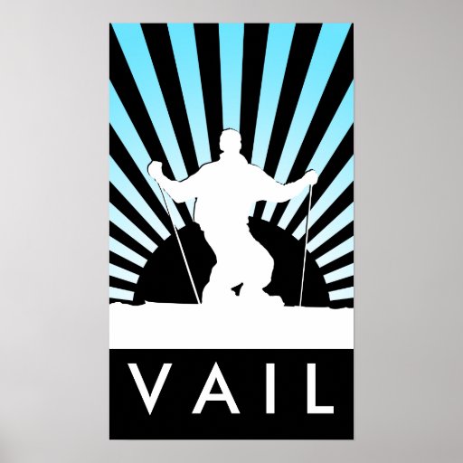 downhill ski vail poster