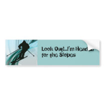 Downhill Skier on Icy Ribbons Bumper Sticker