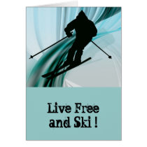 Downhill Skier on Icy Ribbons cards by ElainePlesser Downhill Skier on Icy Ribbons cards