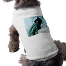 Downhill Skier on Icy Ribbons Pet Tshirt