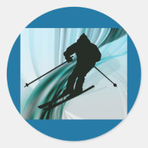 Downhill Skier on Icy Ribbons Sticker