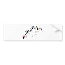 DOWNHILL SKIERS SNOW SPORT bumper stickers by Sofia_Youshi DOWNHILL SKIERS SNOW SPORT bumper stickers