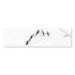 DOWNHILL SKIERS SNOW SPORT BUMPER STICKER
