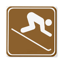 Downhill Skiing Facilities Highway Sign Magnet