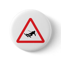 downhill skiing ski warning sign buttons by Tomaniac downhill skiing ski warning sign buttons