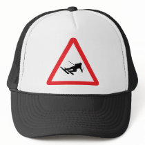 downhill skiing ski warning sign hats by Tomaniac downhill skiing ski warning sign hats