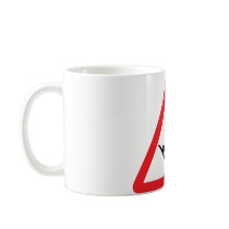 downhill skiing ski warning sign mugs