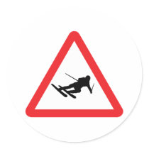 downhill skiing ski warning sign stickers by Tomaniac downhill skiing ski warning sign stickers