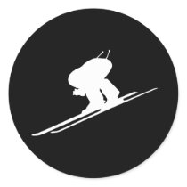 Downhill skiing sticker