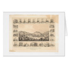 Downieville, CA Panoramic Map 1856 (0522A) Cards