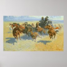 Downing the Nigh Leader by Remington Poster