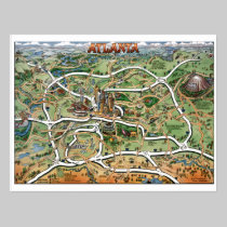 Downtown Atlanta Georgia postcards