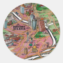 Downtown Atlanta Georgia Round Sticker