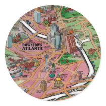 Downtown Atlanta Georgia Round Sticker