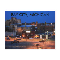 DOWNTOWN BAY CITY, MICHIGAN POST CARD postcards