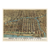 Downtown Chicago, 1898 (Poole Bros) BigMapBlog.com posters