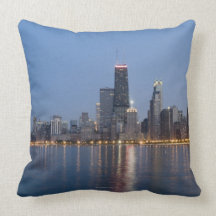 Downtown Chicago Skyline Throw Pillows