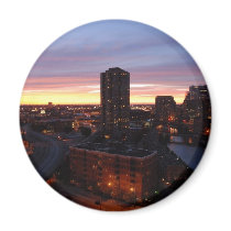 Downtown Chicago Sunset magnets