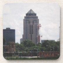 Downtown Des Moines, Iowa Cork Coasters