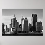 Downtown Detroit B/W Print