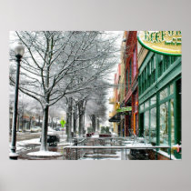 Downtown Fayetteville in the Snow posters