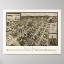 Downtown Houston Texas 1912 Antique Panoramic Map Posters
