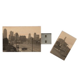 Downtown Kansas City Maple Flash drive Wood USB 3.0 Flash Drive