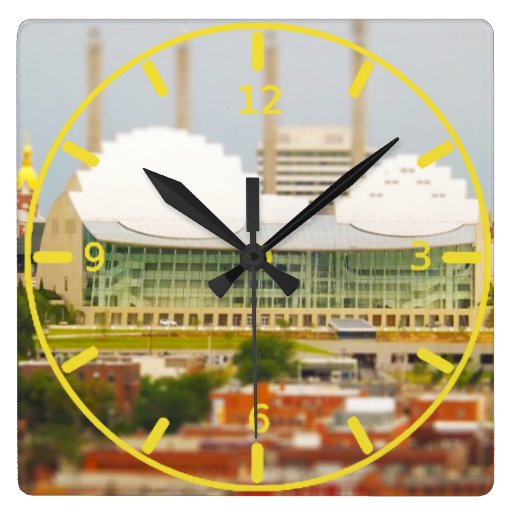 Downtown Kansas City Tilt-Shift Miniature Photo Wall Clocks