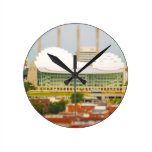 Downtown Kansas City Tilt-Shift Miniature Photo Round Wall Clocks