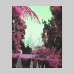 Downtown Los Angeles Trees Retro Vintage Fine Art canvas prints