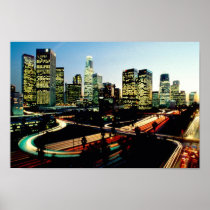 Downtown LosAngeles night Poster