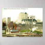 Downtown, Pittsburgh 1915 Vintage Print