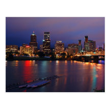 Downtown Portland at Night Post Card
