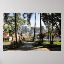 Downtown Rio from Santa Teresa hill - Palm trees Poster