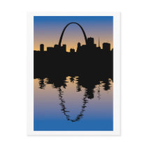 Downtown Saint Louis, Missouri Silhouette postcards by TekArt Downtown Saint Louis, Missouri Silhouette postcards