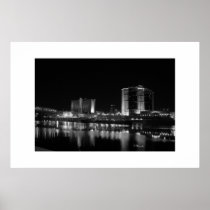 Downtown Shreveport, LA casinos and riverfront Print