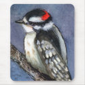 Downy Woodpecker Watercolor mousepad