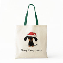 Doxie Clause bags by jennsdoodleworld Doxie Clause bags