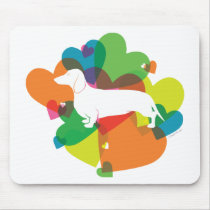 Doxie Colorful Heart Design Mousepads