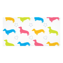 Doxie Colorful Hearts and Stars Photo Card Template