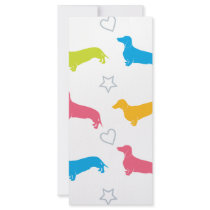 Doxie Colorful Hearts and Stars rack cards by DogArtDesign Doxie Colorful Hearts and Stars rack cards