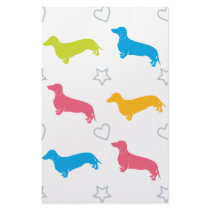 Doxie Colorful Hearts and Stars Stationery Design