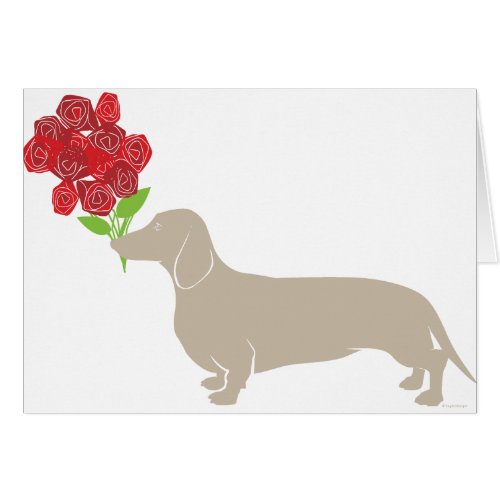 Doxie 12 Red Roses - Valentines Day! Card