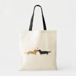 Doxie Smooch with Heart Canvas Bags