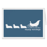 Doxies (Longhaired) Pulling Santa's Sleigh Greeting Card