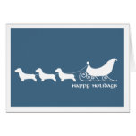 Doxies (Wirehaired) Pulling Santa's Sleigh Cards