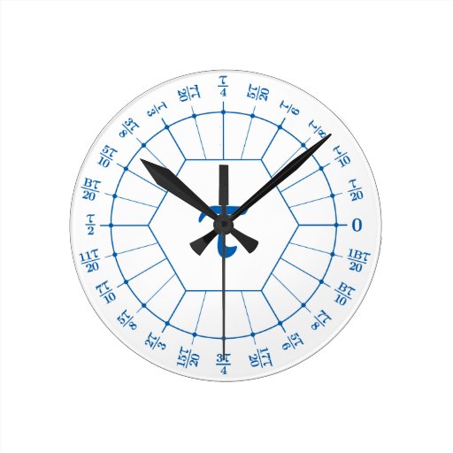 Dozenal Tau Unit Circle Clock Zazzle