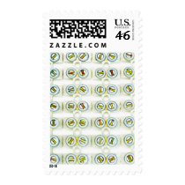 Dozens Of Screws Creating Colorful Pattern postage