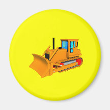 Dozer Yellow Round magnet
